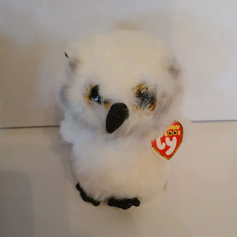 Ty Beanie Babies Pink Unicorn, Spotted Giraffe, and Fluffy Owl Trio